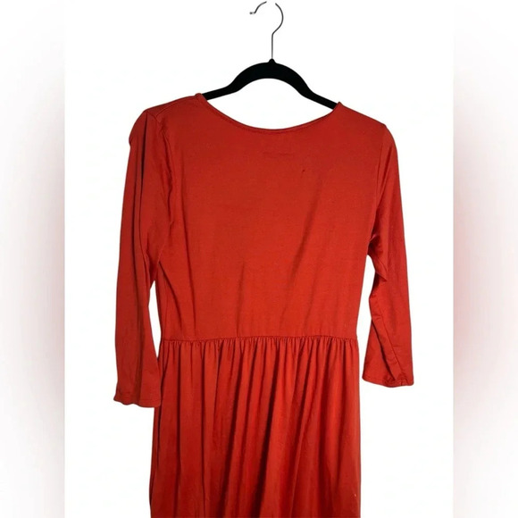 Reb & J 3/4 sleeve Midi dress in autumn orange color Size Large - Picture 4 of 8